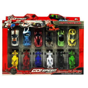 Set de 12 autos metalizados. Caja 29cm x 20cm
