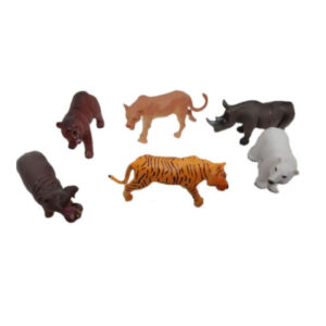 Set de 6 animales x8 cm  pvc.Bolsa 20x27cm