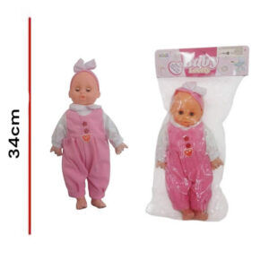 Bebe con carita de goma, cuerpo de tela con sonidos 13693