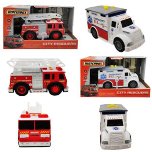 Auto emergencias/bombero  Matchbox con luz y sonido . Vehiculos de 18cm de largo x 10cm de alt aprox.