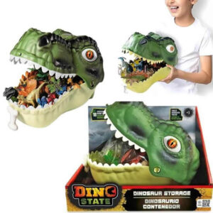 Dinosaurio Dino State 19. Cabeza gigante para traslado con dinosaurios y accesorios dentro.