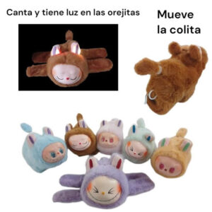 Peluche Labubu brazalete con sonido y luz