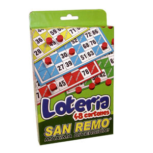 Juego loteria c/48 cartones bolillas plasticas