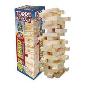 Torre apilable de madera de 26 cm de alto