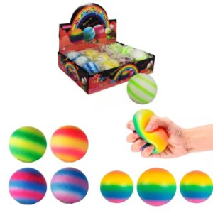 Squishy pelota apretable bicolor Rainbow. 7cm diam.