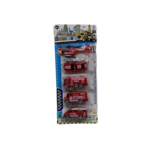 Set bombero auto x5  blister 30 x 12cm