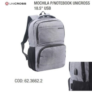 Mochila usb 18.5 pulgadas Unicross gris