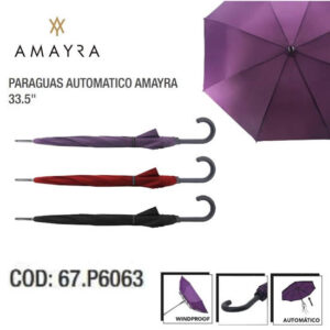 Paraguas Amayra largo automatico 636.Varios colores