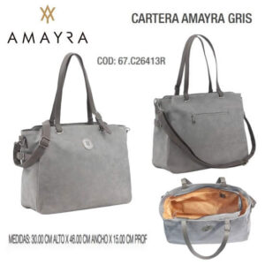 Cartera Amayra Gris 133. Trae bolsa de friselina