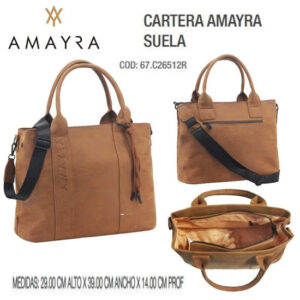 Cartera Amayra Suela 12. Trae bolsa de friselina.