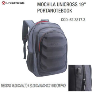 Mochila usb 19 pulgadas Unicross azul