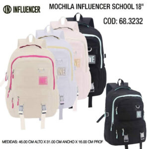 Mochila 18 pulgadas Influencer school 324