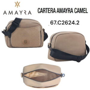Cartera Amayra Camel 429. Trae bolsa de friselina