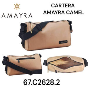 Cartera Amayra Camel 825. Trae bolsa de friselina.