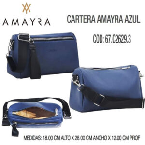 Cartera Amayra Azul 931. trae bolsa de friselina