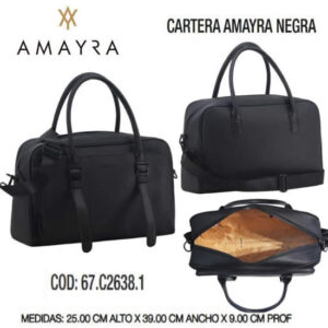 Cartera Amayra Negra 815. Trae bolsa de friselina