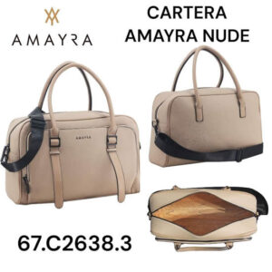 Cartera Amayra Camel 839. trae bolsa de friselina