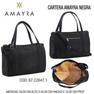 Cartera amayra Negra 713. Trae bolsa de friselina
