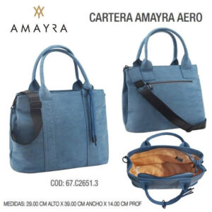Cartera Amayra Aero 13. Trae bolsa de friselina.