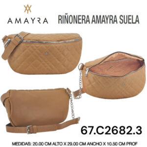 Cartera / Riñonera Amayra Suela 230. Trae bolsa de friselina.