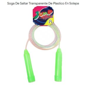 Soga saltar plastico transparente fluo