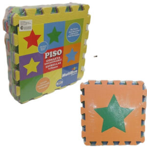 Piso goma eva x 9 piezas 30x30cm Estrellas con borde