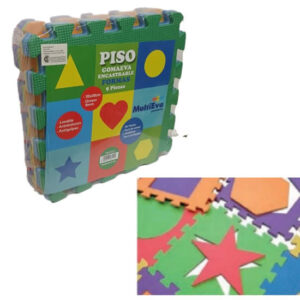 Piso goma x 9 piezas 30×30 Formas colores vivos y pastel