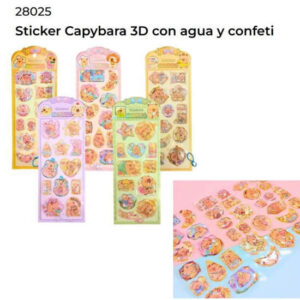 Sticker Capibara con agua y glitter