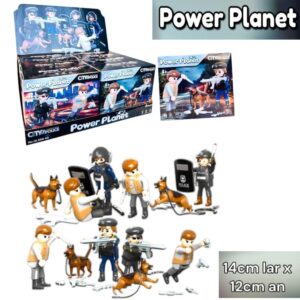 Muñeco Power x3. Polici, ladrón , perro y accesorios