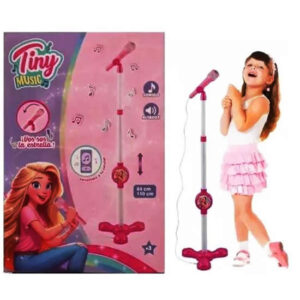 Microfono de pie Tiny 75535. Conectalo a tu celular, con sonido y altavoz. Alt desde 0.84cm hasta 110cm