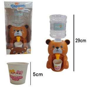 Dispenser de agua osito 29cm alt. Trae 2 vasos de 5cm