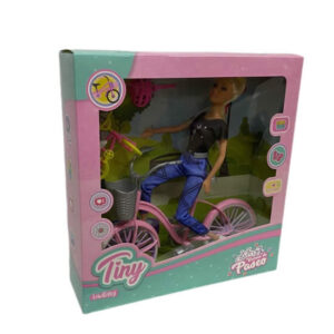 Muñeca tiny bici c/hija caja 33cm