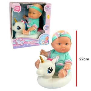 Bebe 22cm. Emi 76575. Con salvavidas de unicornio