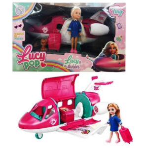 Muñeca Lucy con avión y mascota 76393