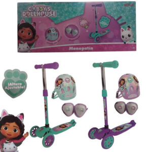 Monopatin 3 ruedas invertidas con kit de proteccion Gabbys