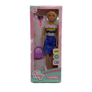 Muñeca tiny con accesorios.Caja:13×32.5cm