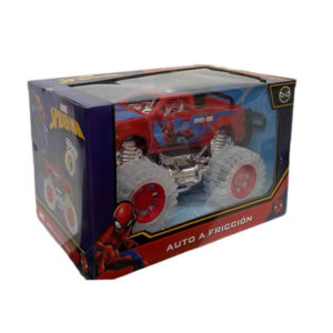 Camioneta friccion Spiderman con luces en las ruedas. 26cm x 16cm