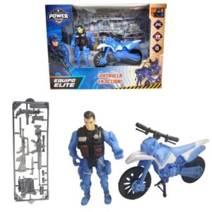 Set de policia. Trae moto, muñeco y accesorios. 76178