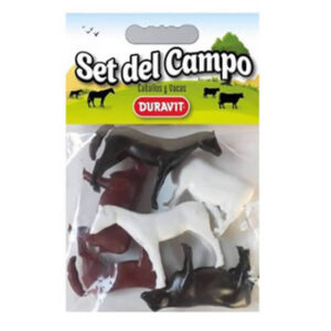 Set de 6 animales de plástico. vacas y caballos