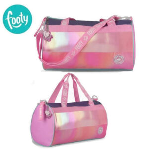 Bolso deportivo Footy rayado 42cm largo x 24cm de ancho. Viene en 2 colores.