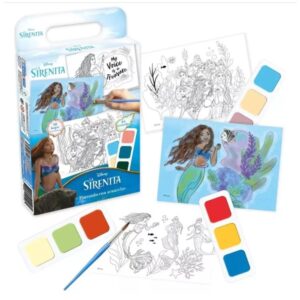 Pintando con acuarela Sirenita. Contiene 30 hojas para pintar, acuarelas y pincel.