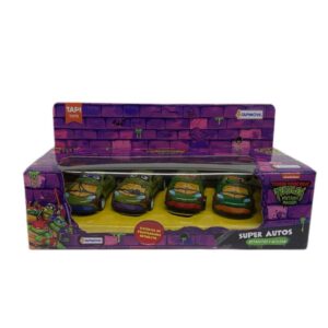 Super autos Turtles x4 de metal, pullback.
