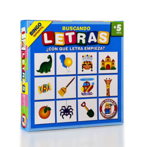 Juego loteria. Buscando Letras. Edad +5. Fichas de cartón.