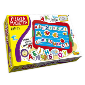 Pizarra magnetica c/60 letras,12 figuras imantadas,pie desmontable,reversible para escribir con fibra