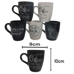 Taza ceramica bombe blanco / negro