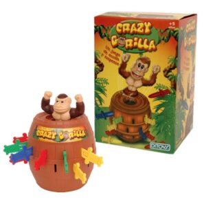 Juego Crazy Gorila. Salta el gorila desde el barril.