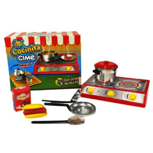 Anafe plástico con juego de cocina de aluminio