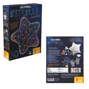 Crea tu Estrella luminosa. Infla el globo , pega los hilos , seca y retira el globo. Agrega las luces y listo.
