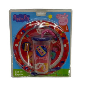 Plato playo c/ vaso sport de Peppa.Medida:27cm x 30cm