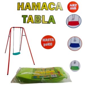 Hamaca tabla bolsa con soga. Soporta hasta 30 kg